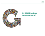 Q2 2016 Earnings Conference Call